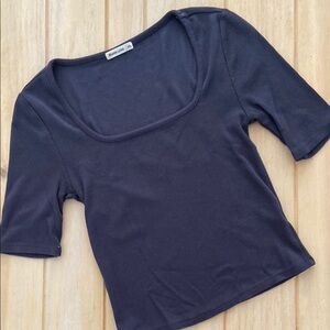 Marine Layer Ribbed Square Neck Top